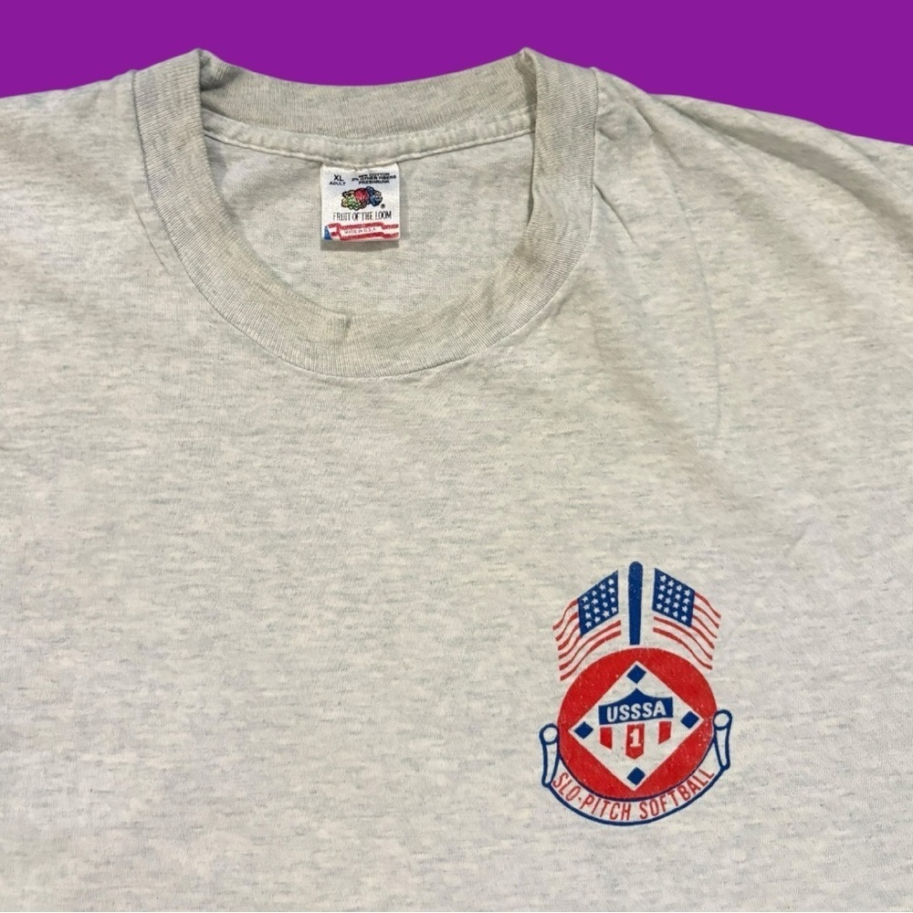 90s Black American Softball Tee - Picture 4 of 4